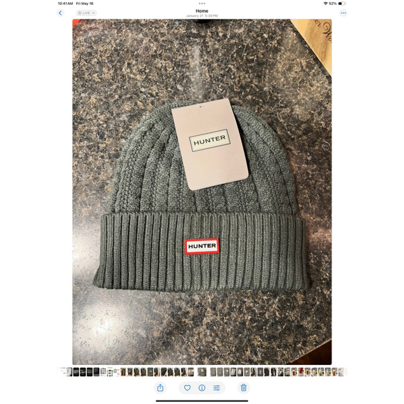 New HUNTER Logo Cable Knit Beanie - Picture 2 of 6
